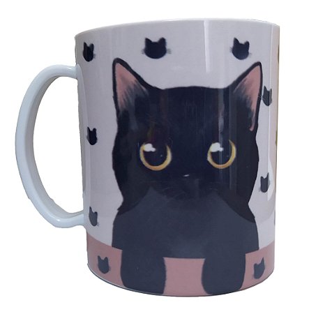 Caneca Polímero Gatinho Preto 325ml