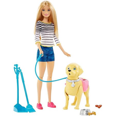 Boneca Barbie Passeio com Cachorro - Mattel