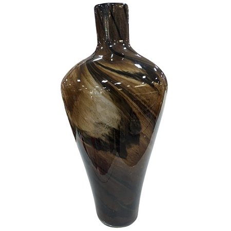 Vaso Decorativo em Vidro 38cm Marrom