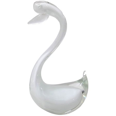 Peça Decorativa Cisne Grande de Murano Branco - São Marcos