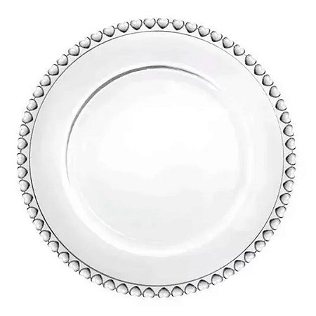 Sousplast Coração Cristal Ø32cm Transparente COLISEU PRESENT