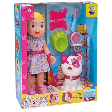 Boneca My Pet My Little com Gatinho e Acessórios