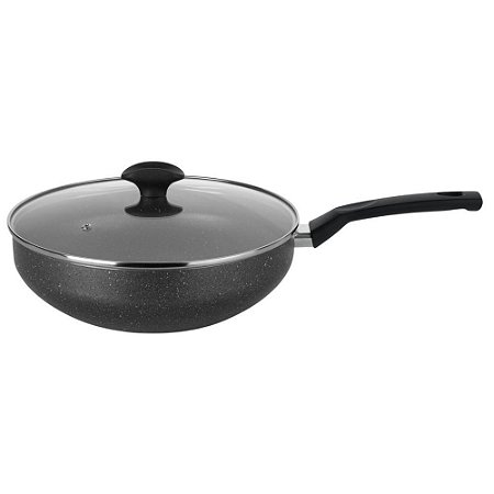 Frigideira Wok Minerale Antiaderente c/Tampa Ø28cm Multiflon
