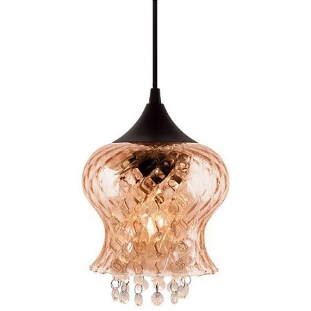 Lustre Pendente Jade Boreal em Vidro Conhaque