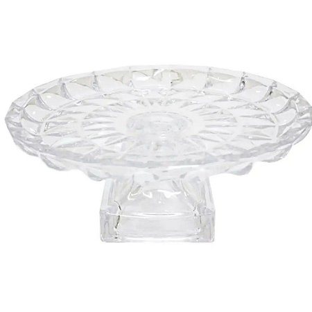 Centro de Mesa com Pé em Cristal Ø29,5cm Aquamarine - CLASS
