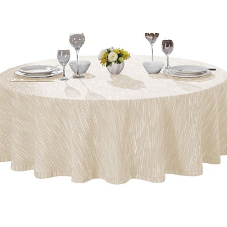 Toalha de Mesa Redonda Passion Clean Lisa 2m Bege Dohler