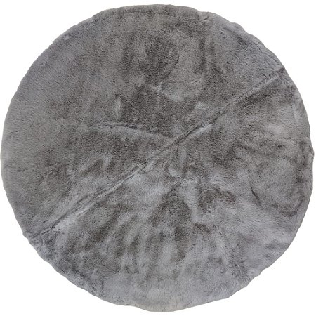 Tapete Decorativo Redondo de Pelúcia Ø88cm Cinza - FWB