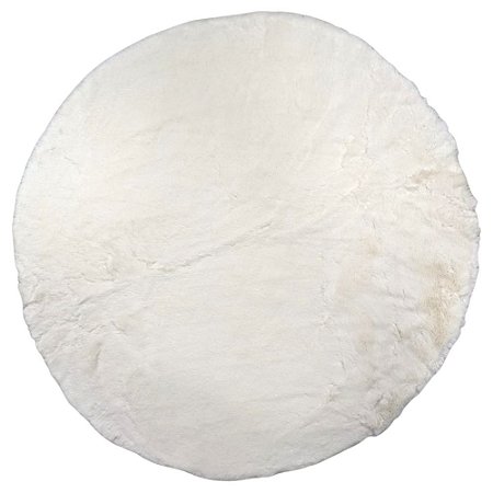 Tapete Decorativo Redondo de Pelúcia Ø88cm Branco - FWB