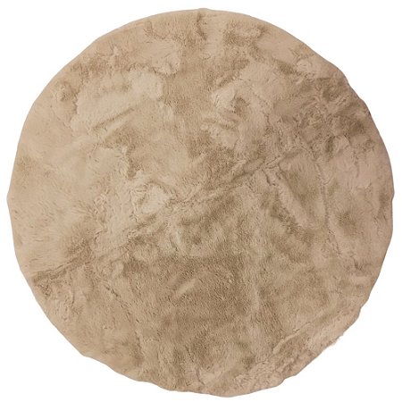 Tapete Decorativo Redondo de Pelúcia Ø88cm Bege - FWB