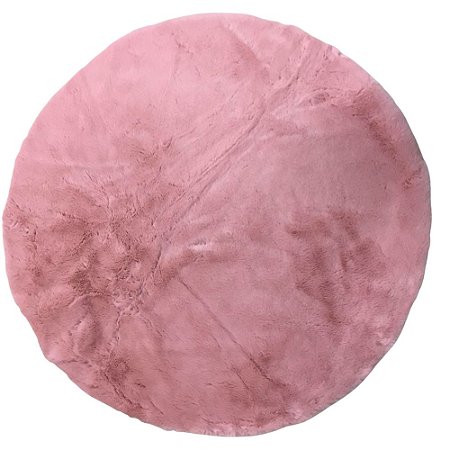Tapete Decorativo Redondo de Pelúcia Ø88cm Rosa - FWB