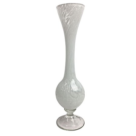 Vaso Decorativo Nazari em Vidro 35cm Branco CRISTAIS LABONE