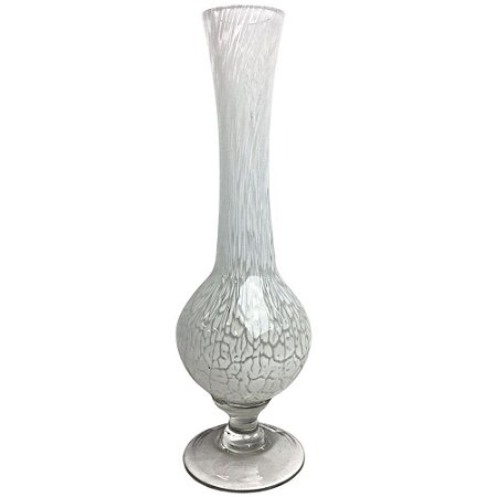 Vaso Decorativo Nazari em Vidro 39cm Branco CRISTAIS LABONE