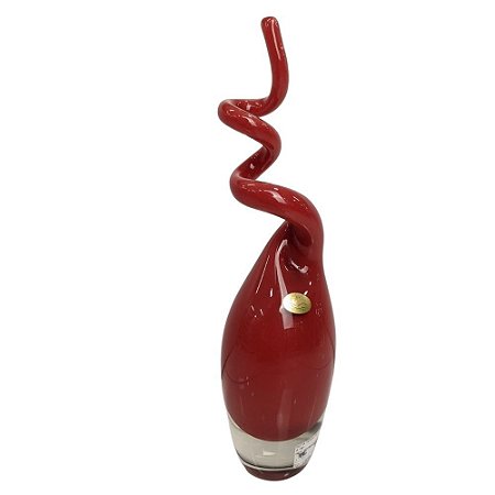 Gota Tears Retorcida em Vidro 30cm Vermelha CRISTAIS LABONE