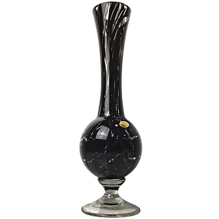 Vaso Decorativo Nazari em Vidro 39cm Preto -CRISTAIS LABONE