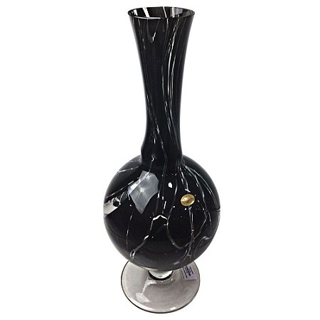 Vaso Decorativo Nazari em Vidro 47cm Preto - CRISTAIS LABONE