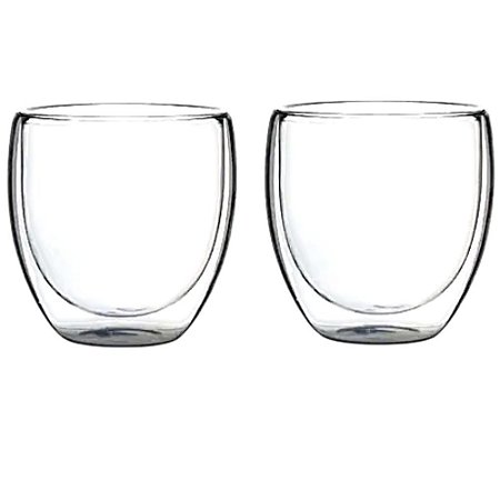 Jogo de Copos c/Parede Dupla de Vidro 250ml 2 Pçs Hauskraft