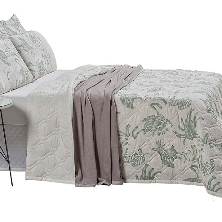 Jogo de Cama 3pçs Siena Floral Verde 100% Poliéster SULAMITA