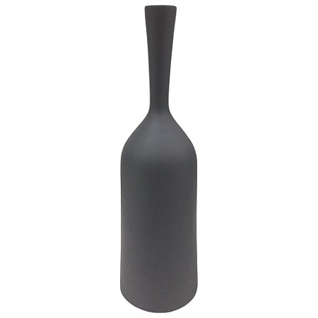 Vaso Garrafa Botella 29cm Cinza Fosco – May Home