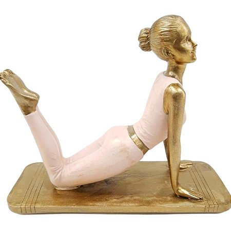 Figura Decorativa Resina Mulher Fazendo Yoga 13cm