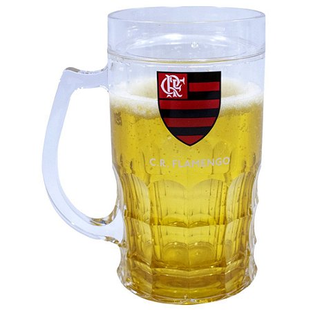 Caneca para Cerveja com Gel Isolante Térmico 400ml Flamengo