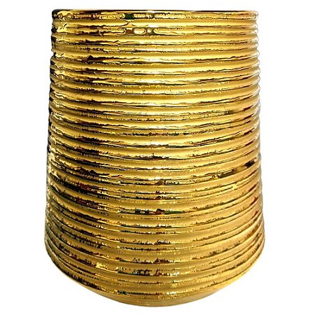 Vaso Decorativo Dourado Rústico Mabruk 19cm