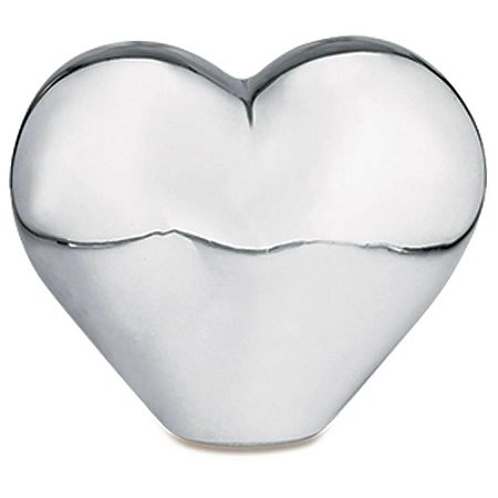 Coração Prata em Cerâmica 11,5cm - Mart