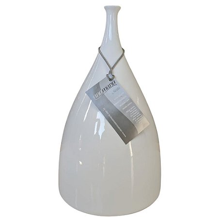 Vaso Decorativo Life Slin Cerâmica Branco 30 cm – ANA MARIA
