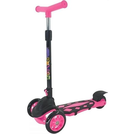 Patinete Radical Power Pink e Preto 3 Rodas - DM Toys