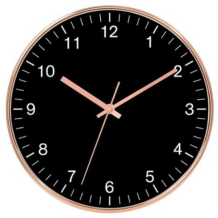 Relógio de Parede em Plástico Rose e Preto Ø25cm - Craw