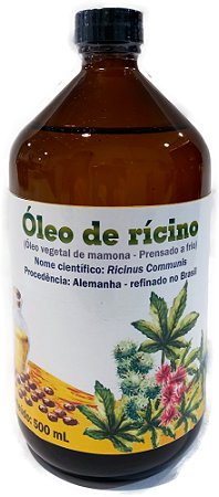 ÓLEO DE RÍCINO PRENSADO A FRIO (PROCEDÊNCIA ALEMANHA) - 500 ML