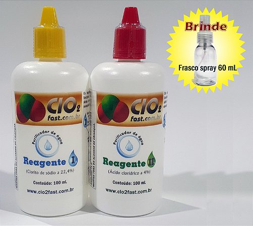 Kit básico saneante de água 100 mL + 100 mL  (vol. 200 mL) - plást,