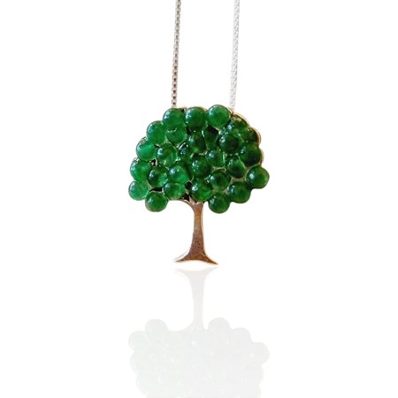 Colar do Ipê Verde Prata 925 na corrente veneziana de 0,45cm
