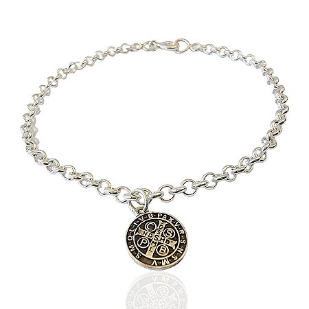 Pulseira de São de Bento no Elo Português Prata925