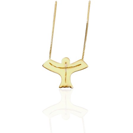 Colar do Plano Piloto Mini Espirito Santo na corrente de 0,40cm semijoia banhado a ouro 18k
