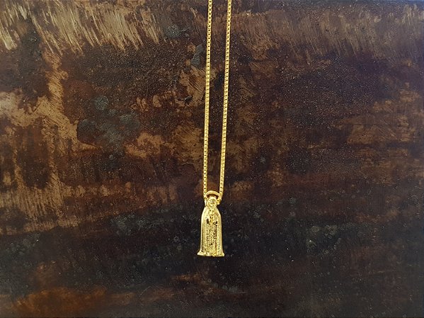 Colar NSª de Fatima mini folheado a ouro 18k