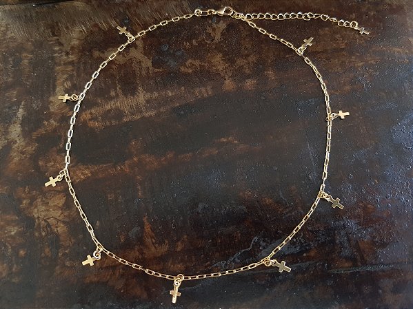 Choker Cruz Cartier Folheado a Ouro 18k