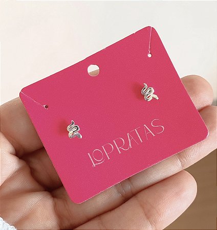 Brinco mini cobrinha banhado a prata