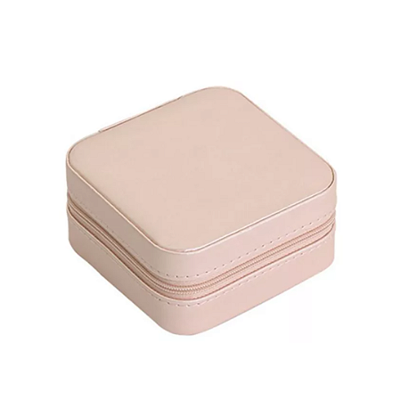 Porta joias pequeno zíper rosa