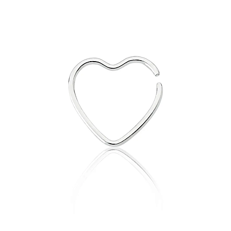 Piercing argola coração em prata 925