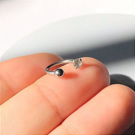 Piercing ferradura com zircônia em prata 925