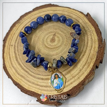 Pulseira com medalha de Santa Sara