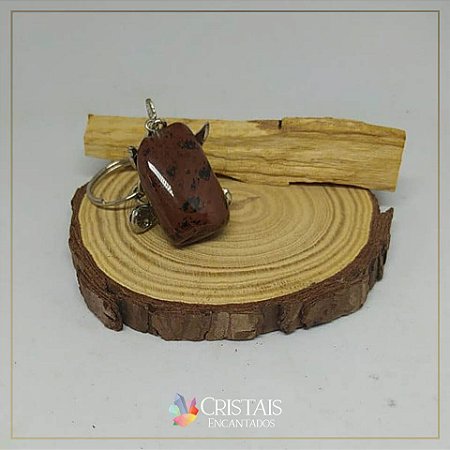 Chaveiro obsidiana marrom