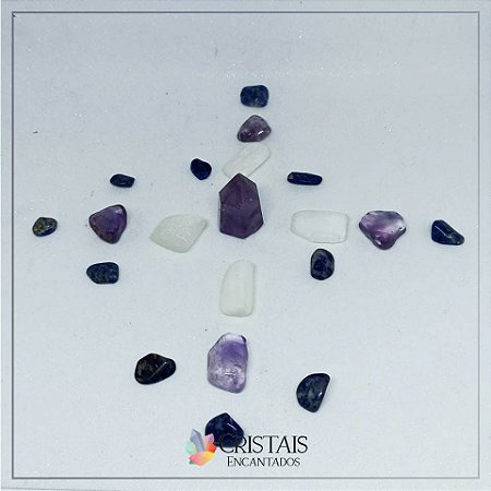 kit de cristais para mandala de intuição