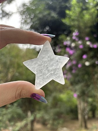 Estrela de selenita branca