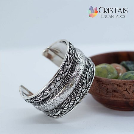 Bracelete tipo indiano prateado