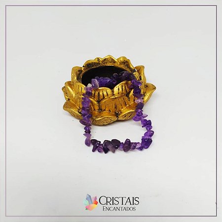 Pulseira cascalho ametista