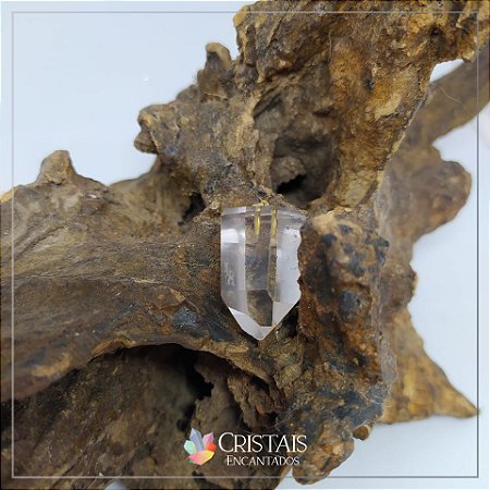 Pingente de ponta geradora de quartzo transparente (peça unica)