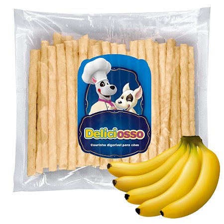 Osso Deliciosso sabor Banana - Palito Fino para Cães -  (Refil) 410g