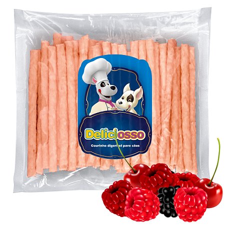 Osso Deliciosso sabor Frutas Vermelhas - Palito Fino para Cães -  (Refil) 410g