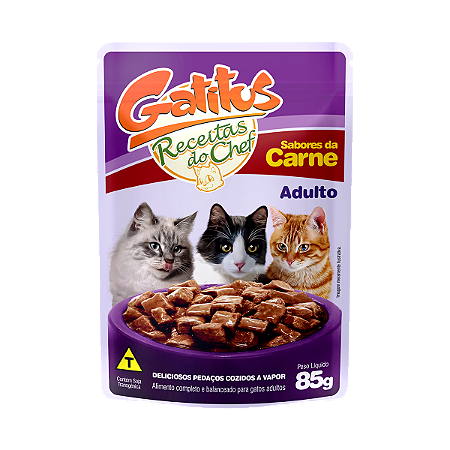 Alimento úmido para gatos - Carne
